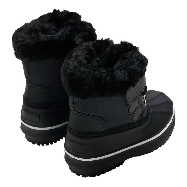 Active Intent Junior Kids' High Top Snow Boots, Black, hi-res