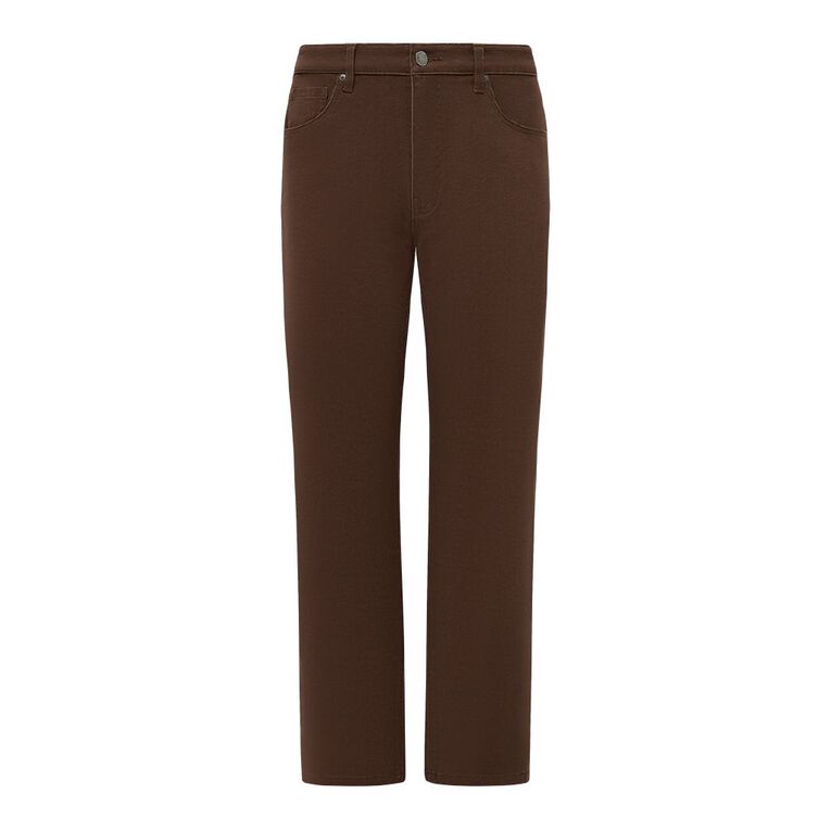 H&H Men's Straight Leg Jeans, Brown Dark, hi-res