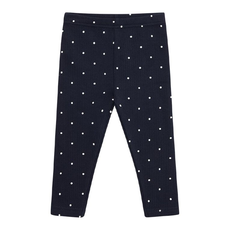 Young Original Babys' Cosy Inner Rib Leggings, Blue Dark, hi-res