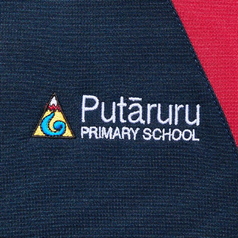 Schooltex Putaruru PE Tee With Embroidery, Navy/Red, hi-res