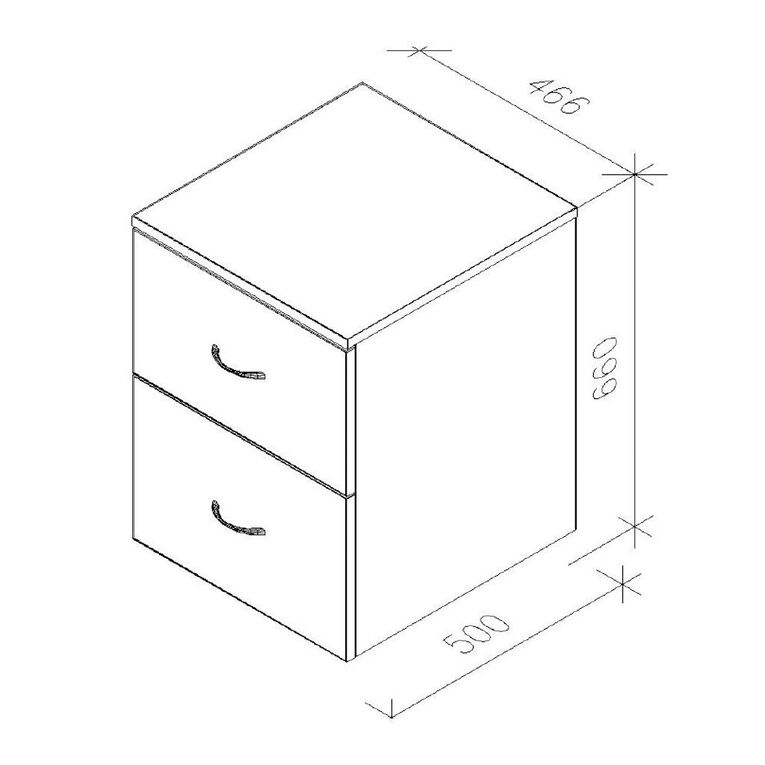 Zealand 2 Drawer Lockable Mobile Coronet Beech, , hi-res