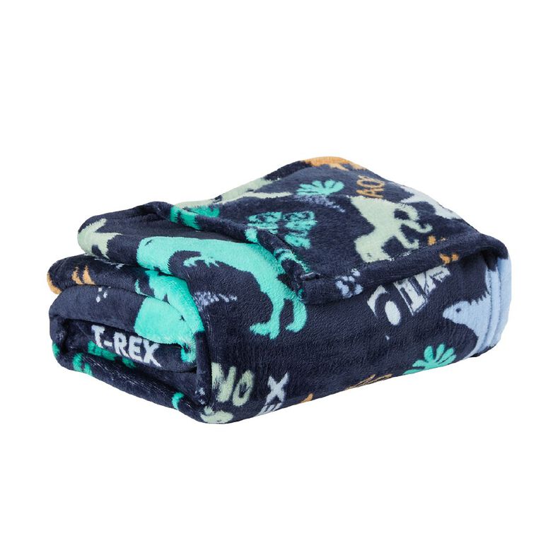 Living & Co Kids Blanket Buddy Dinosaur Blue 127cm x 152cm, , hi-res
