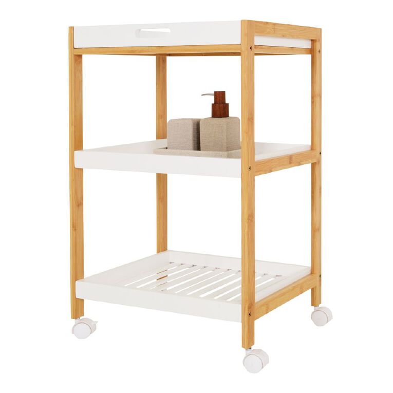 Living & Co Bamboo 3 Tier Trolley, , hi-res