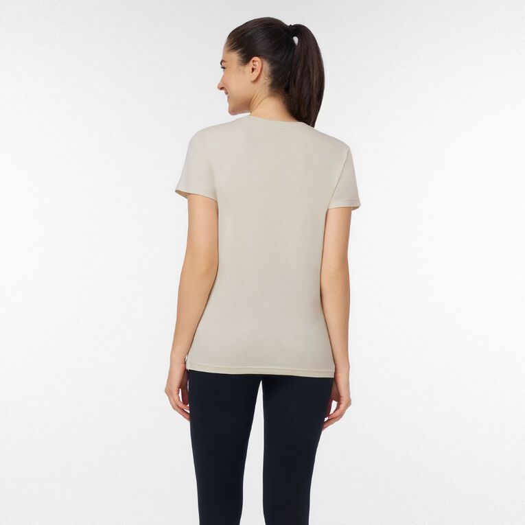 H&H Women's Short Sleeve Crew Neck Cotton Tee, Brown Light, hi-res