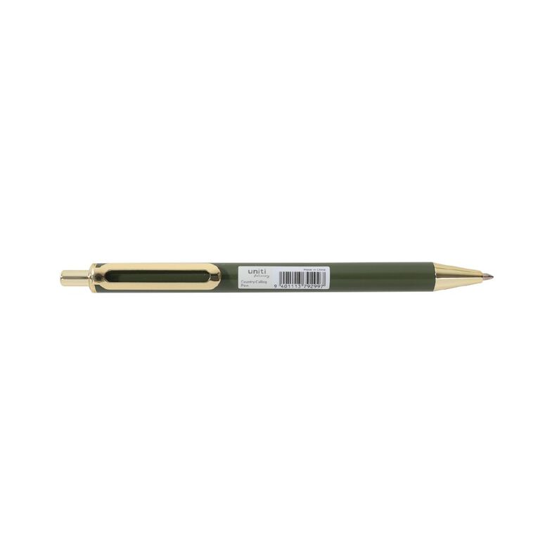 Uniti Stationery Country Calling Metal Pen Green, , hi-res