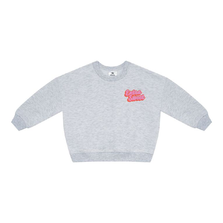 Young Original Toddler Girls' Cosy Fleece Sweatshirt, Grey Light, hi-res