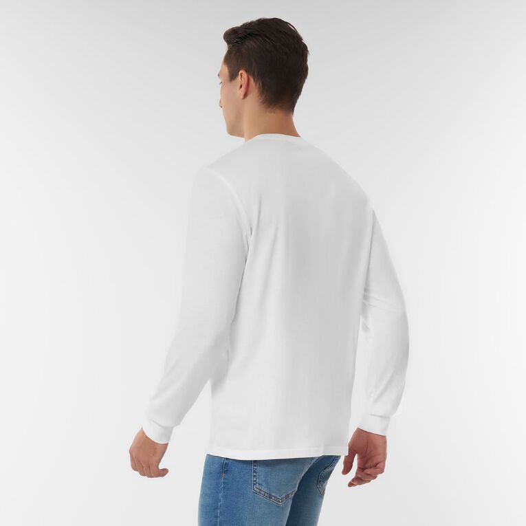 H&H Men's Long Sleeve Crew, White, hi-res
