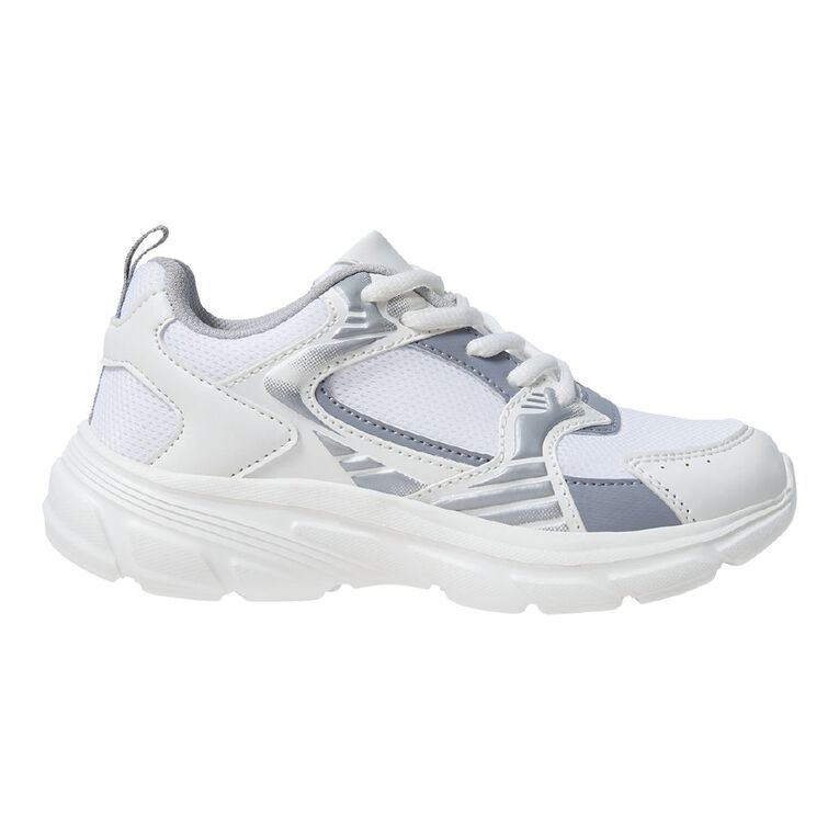 Active Intent Senior Kids' Tennis Trainers, White, hi-res