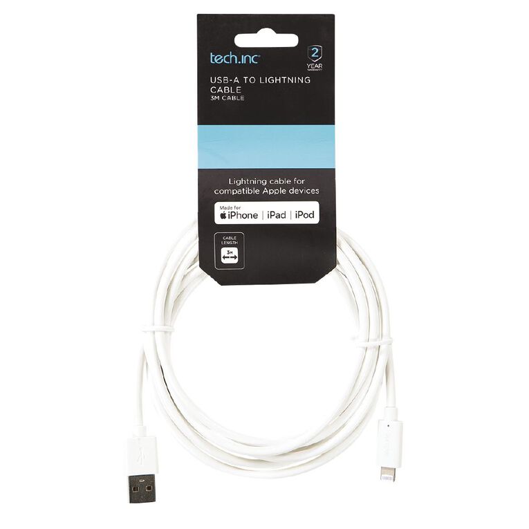 Tech.Inc USB-A to Lightning Cable - 3m, , hi-res