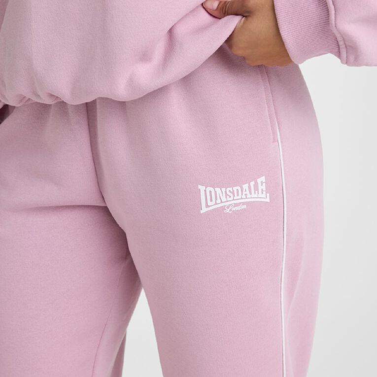 Lonsdale Women's Fleece Trackpants, Pink, hi-res