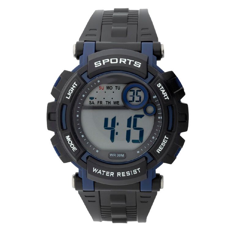Active Intent Sports Digital Watch Black & Navy, , hi-res