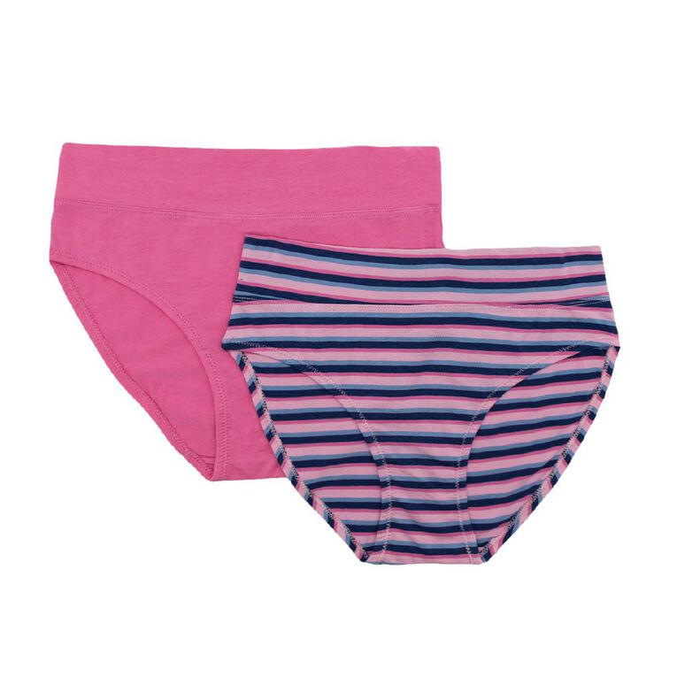Underworks Women's Smooth Line Hi-Cut Briefs 2 Pack, Pink Dark, hi-res
