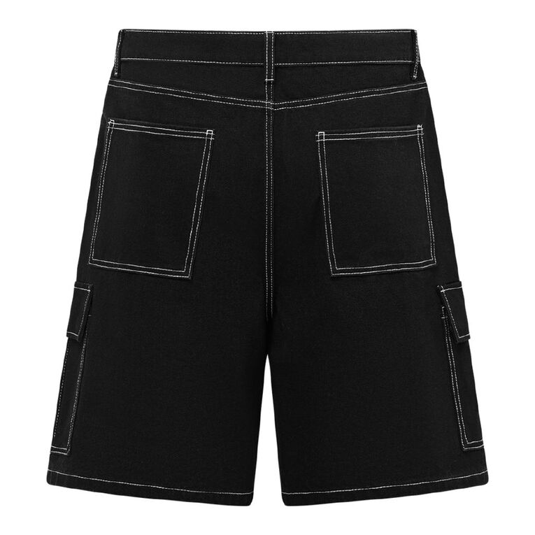 Garage Men's Relaxed Cargo Jorts, Black, hi-res