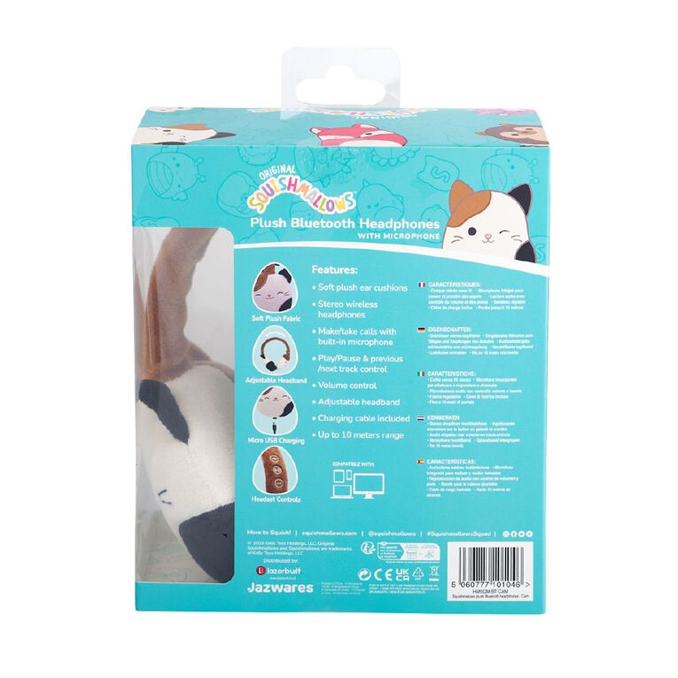 Squishmallows Plush Bluetooth Headphones Cam The Cat, , hi-res