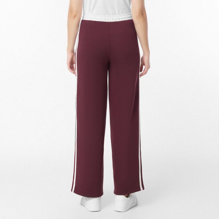 H&H Women's Wide Leg Multi Stripe Trackpants, Red Dark, hi-res
