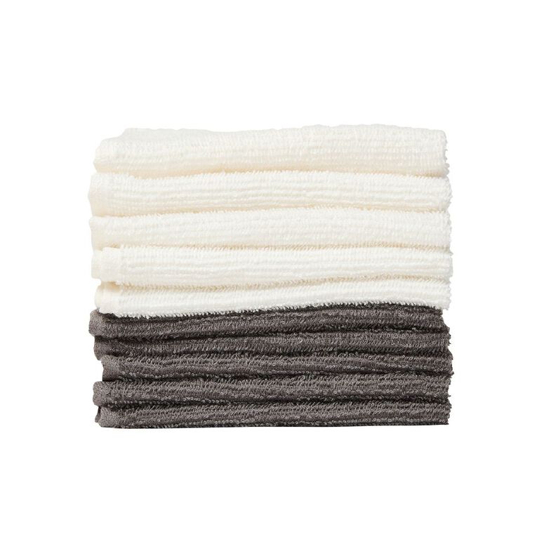 Living & Co Everyday Face Towel 10 Pack 30cm x 30cm, , hi-res