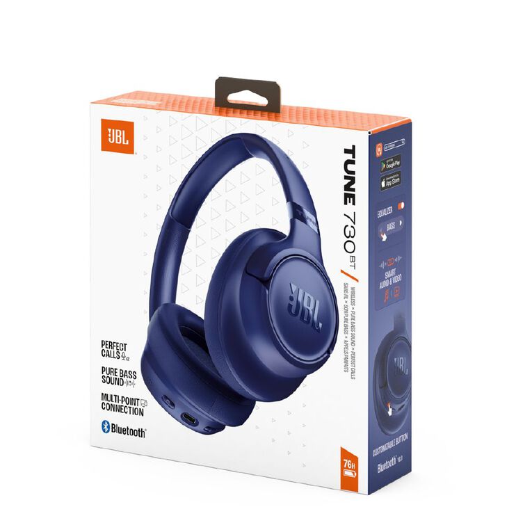 JBL JBL Tune 730BT Wireless Over-Ear Headphones - Blue, , hi-res