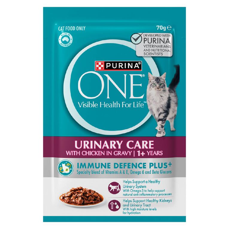 PURINA ONE Urinary Care with Chicken in Gravy Wet Cat Food 12 x 70g, , hi-res