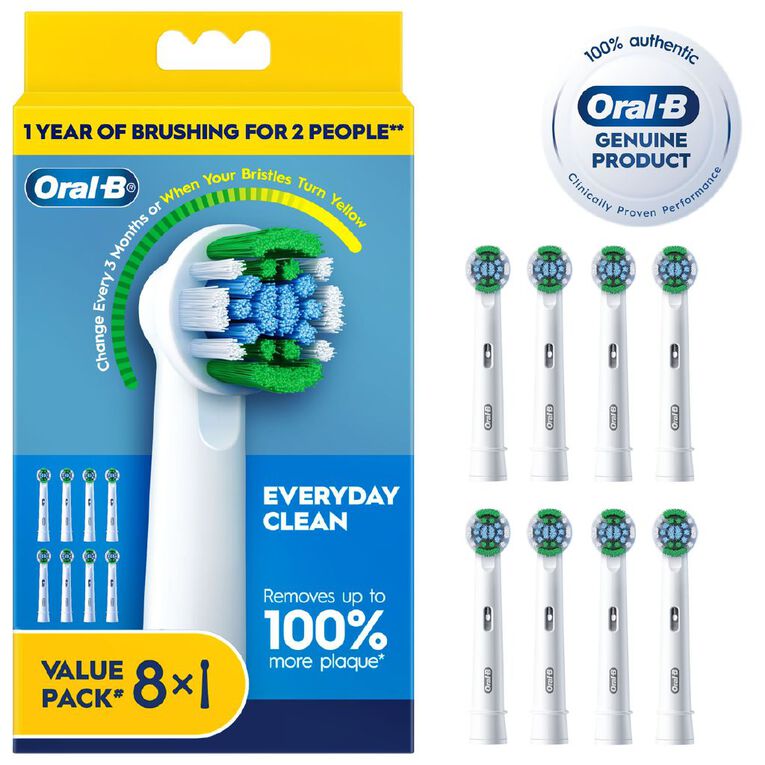 Oral-B Everyday Clean Replacement Brush Heads 8 Pack, , hi-res