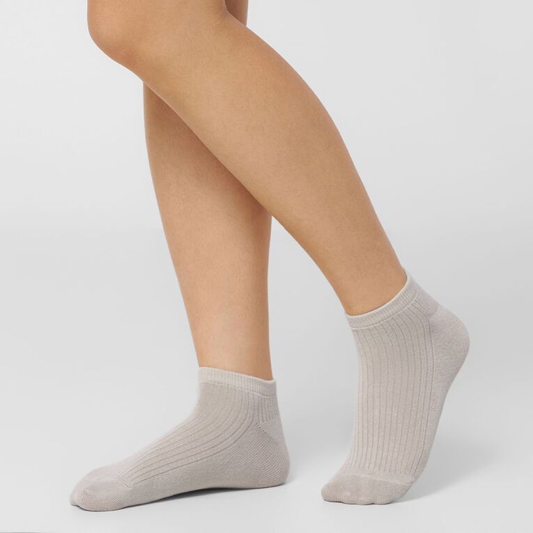 H&H Women's Bamboo Ankle Socks 3 Pack, Natural, hi-res