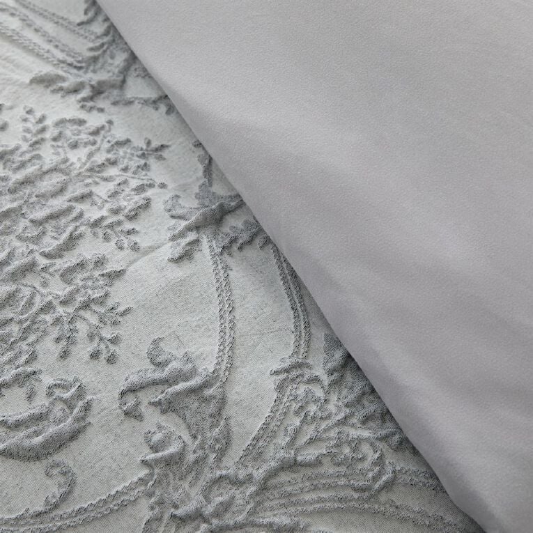 Living & Co Duvet Cover Set Damask Grey King, , hi-res