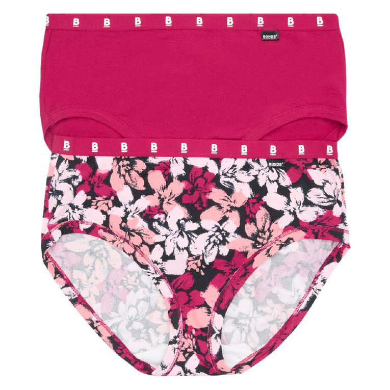 B FOR BONDS Women's Full Briefs 2 Pack, Red Dark, hi-res