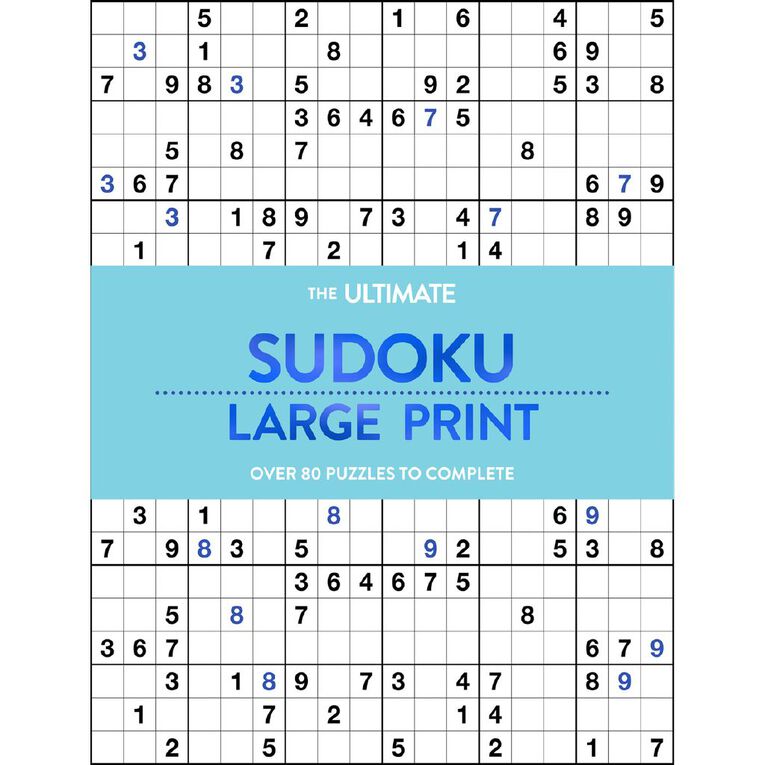 Large Print Puzzle Book: Sudoku Aqua, , hi-res