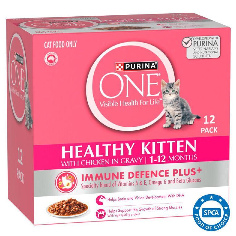 Purina Healthy Kitten with Chicken in Gravy Wet Cat Food 12 x 70g, , hi-res
