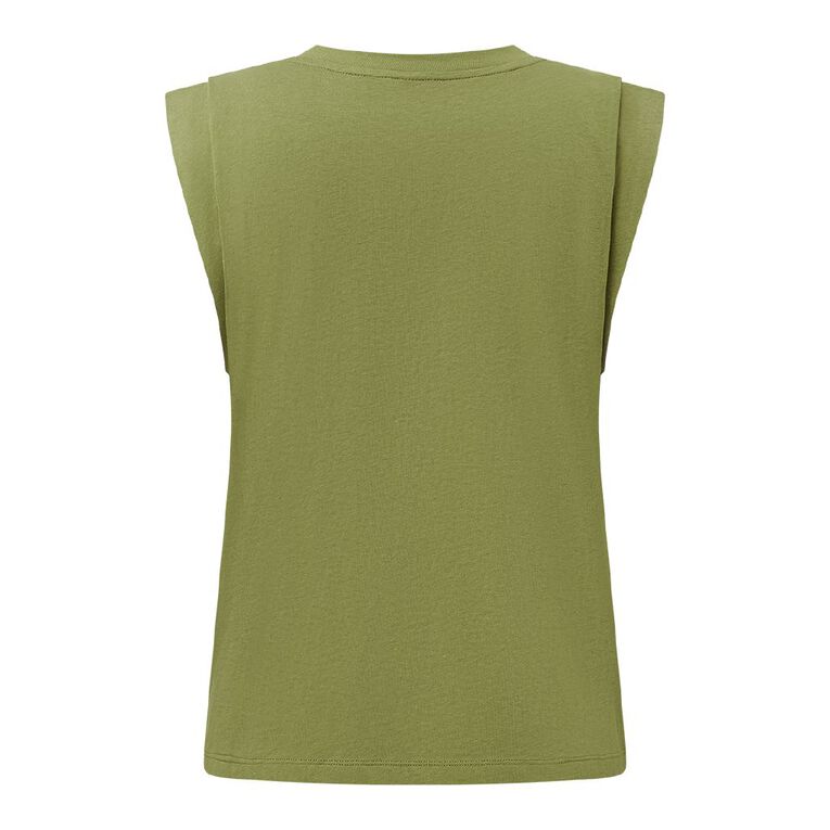 H&H Women's Relaxed Tank Top, Green Mid, hi-res