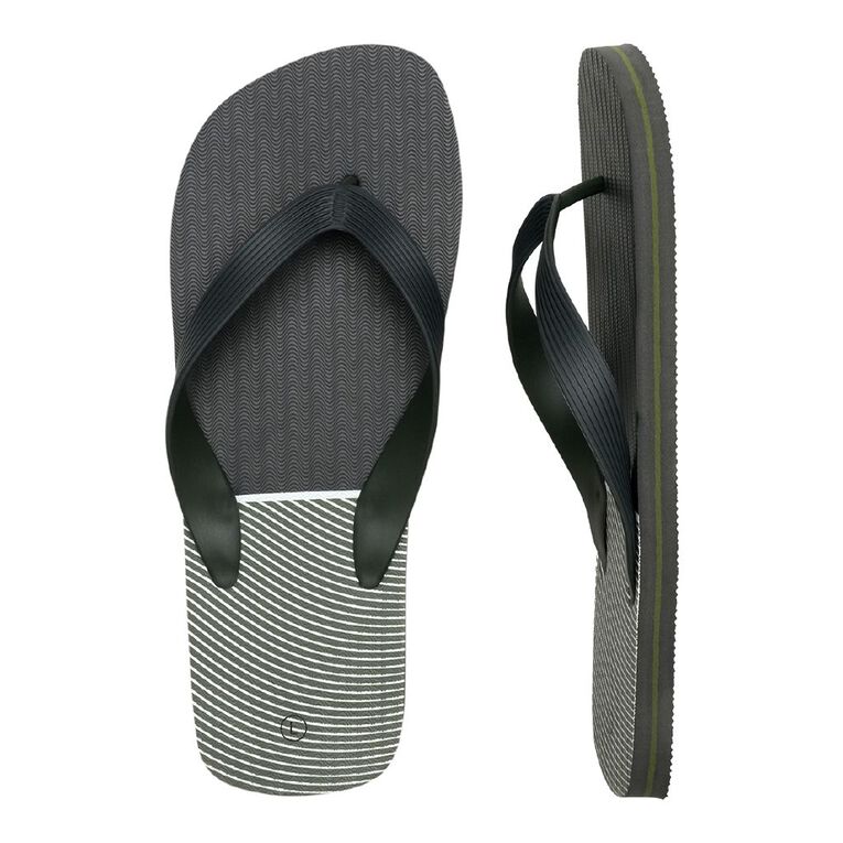 H&H Men's Double Plug Jandals, Khaki, hi-res