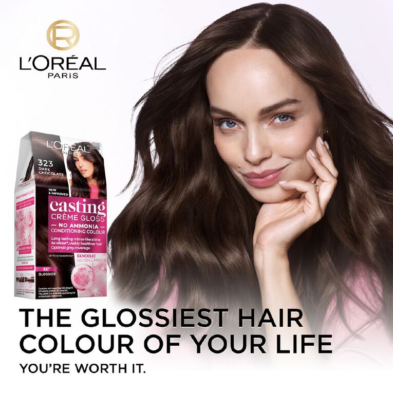 L'Oreal Paris Casting Creme Gloss Hair Colour 323 Dark Chocolate, , hi-res
