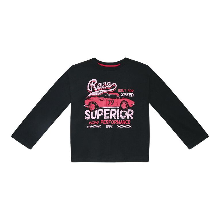 Young Original Long Sleeve Printed Tee, Black RACE 1982, hi-res