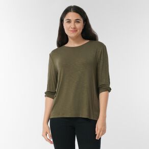 H&H Women's 3/4 Sleeve Knot Detail Top