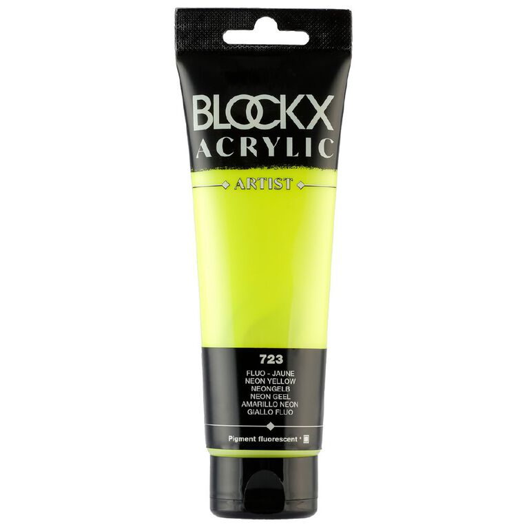 BLOCKX Acrylic Tube Fluro Yellow 120ml, , hi-res