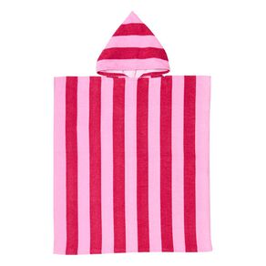 Living & Co Kids Hooded Towel Pink Stripe 70cm x 160cm