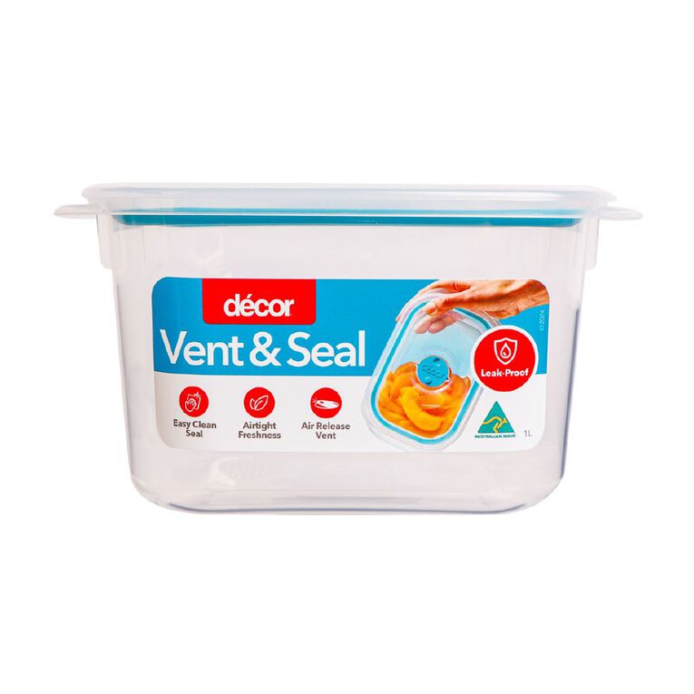 Decor Vent & Seal Plastic Square Clear 1L, , hi-res