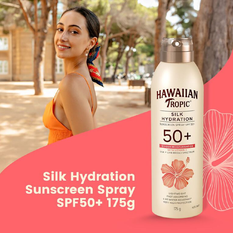 Hawaiian Tropic Silk Hydration Sunscreen Spray SPF50+ 175g, , hi-res