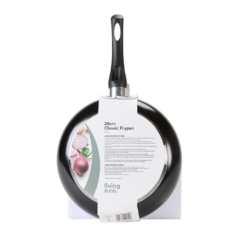 Living & Co Classic Frypan Black 26cm, , hi-res
