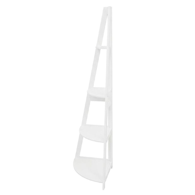 Living & Co Corner Ladder Shelf White, , hi-res