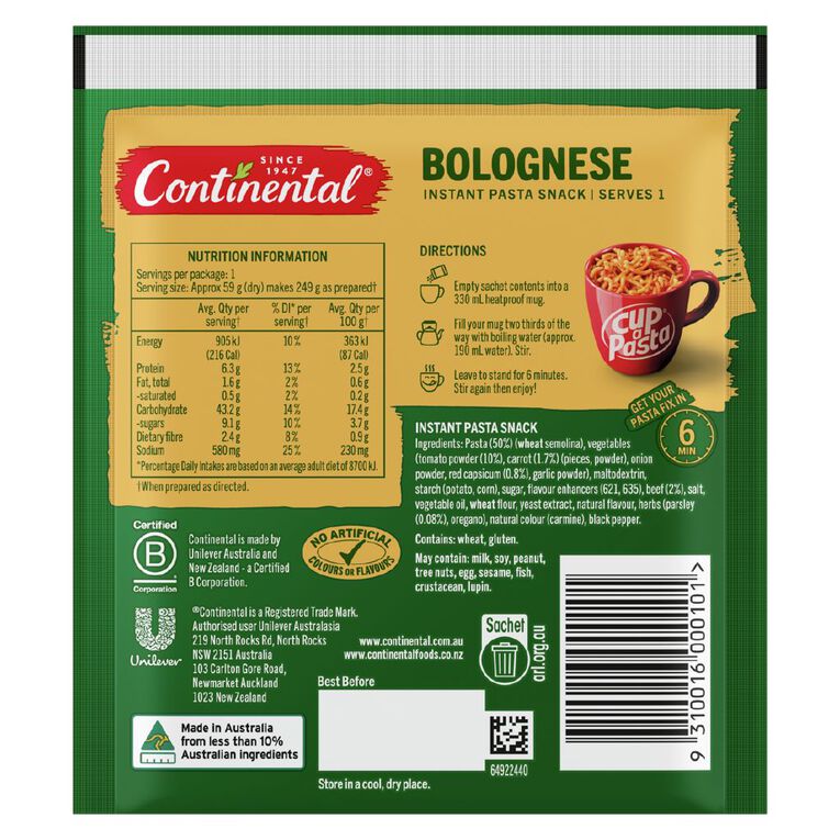 Continental Cup A Pasta Bolognese 59g, , hi-res