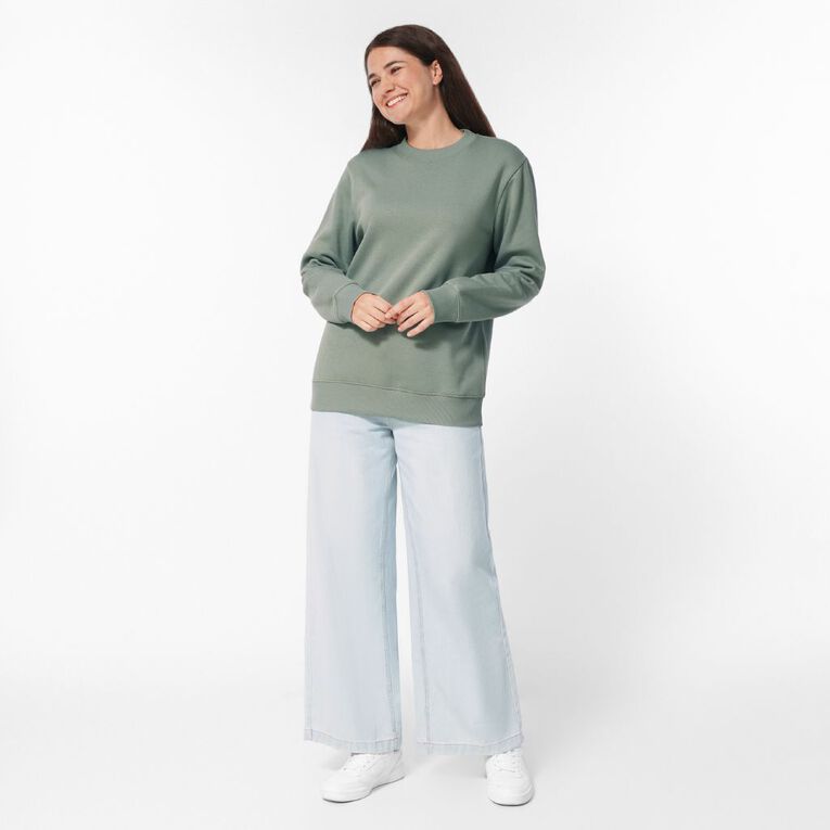 H&H Women's Classic Crew Sweatshirt, Green Light, hi-res