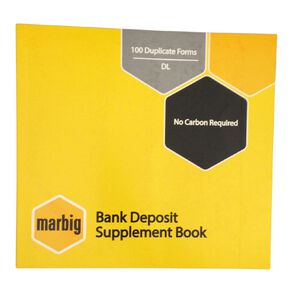 Marbig Bank Deposit Book Duplicate 100 Leaf Yellow Mid