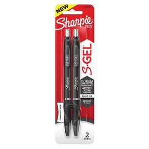 Sharpie Retractable 0.7mm Gel Pen Black 2 Pack