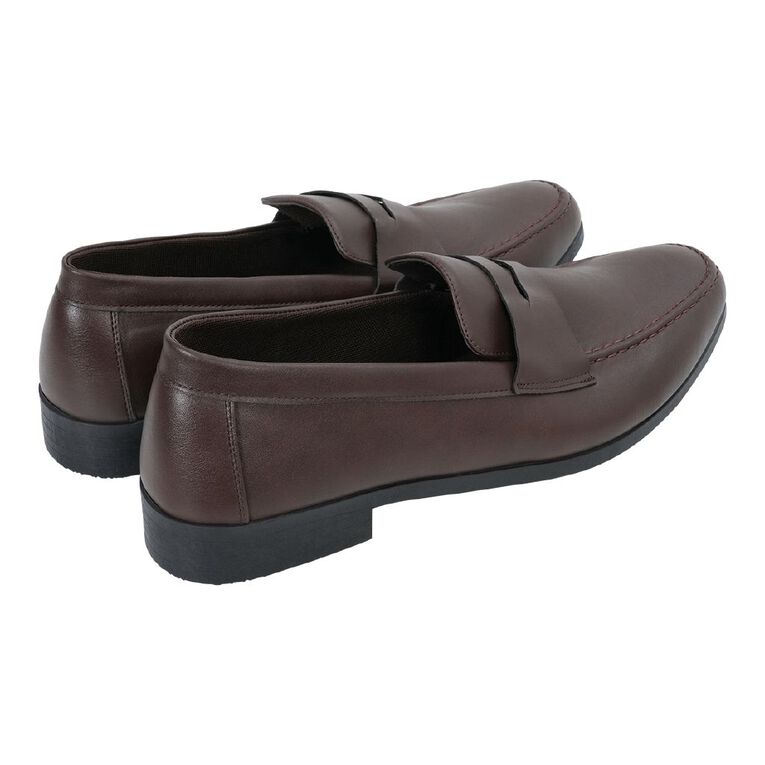 H&H Men's Classic Penny Loafers, Brown, hi-res