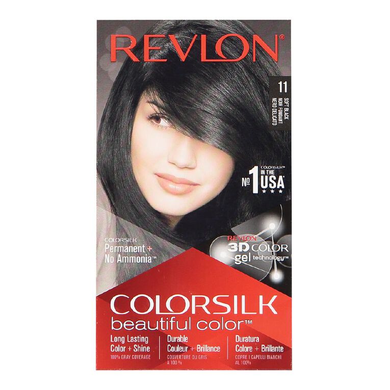 Revlon Coloursilk Hair Colour Soft Black 11 Black, , hi-res