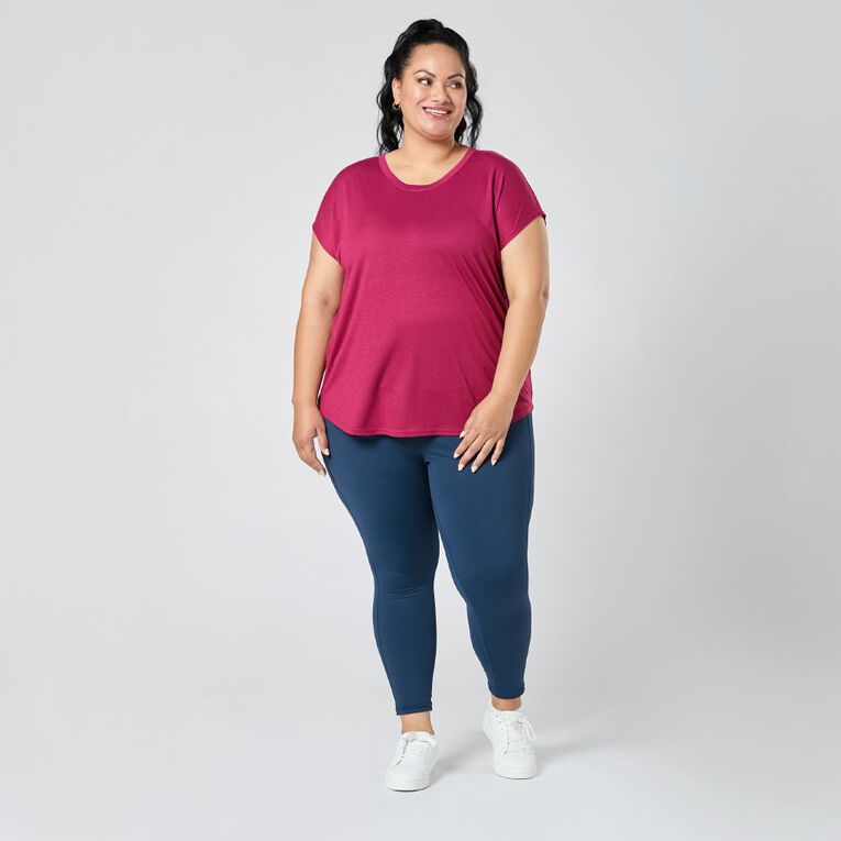 Active Intent Women's Plus Extended Shoulder Core Tee Purple Dark | The ...