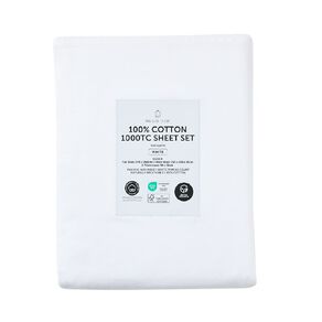Maison d'Or 1000TC Cotton Sheet Set White Super King