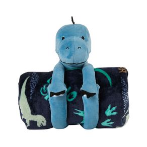 Living & Co Kids Blanket Buddy Dinosaur Blue 127cm x 152cm