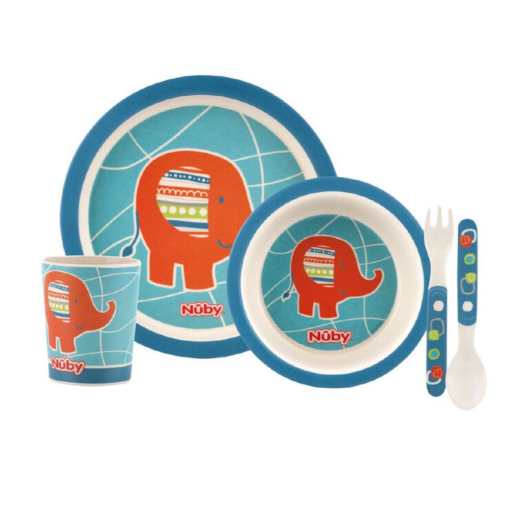 Nuby Bamboo & Cornstarch Feeding Set Elephant, , hi-res