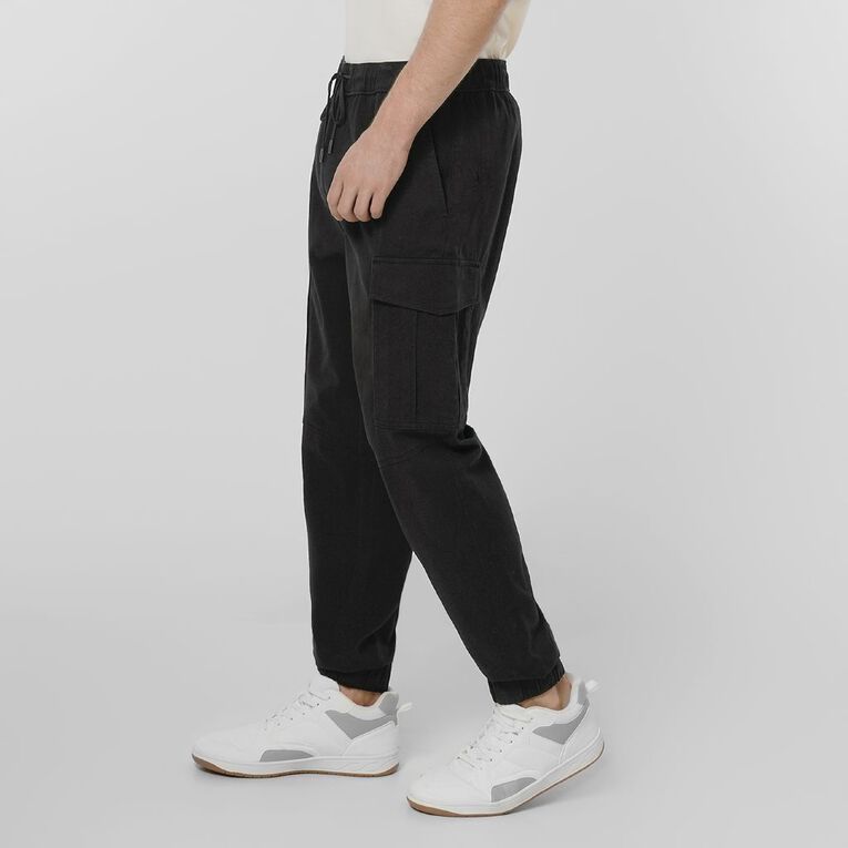 H&H Men's Cuffed Cargo Pants, Black, hi-res